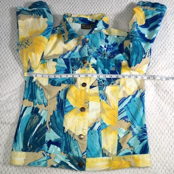 Additions by Chico’s Jacket, Blue and Yellow, Abstract, Size 1 - Picture 3 of 7